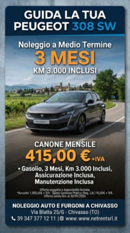 308 sw 415,00 euro al mese